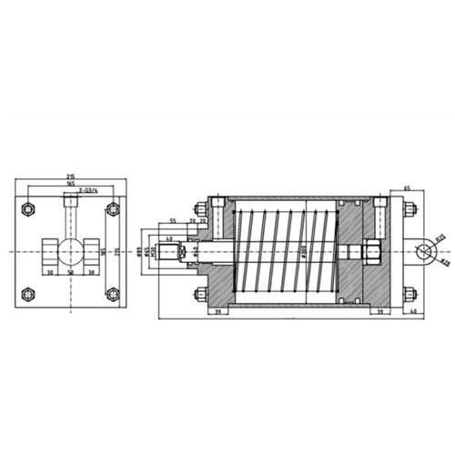 Customised single acting pneumatic cylinder